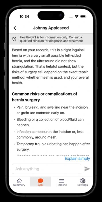 Health-GPT medbit details screen